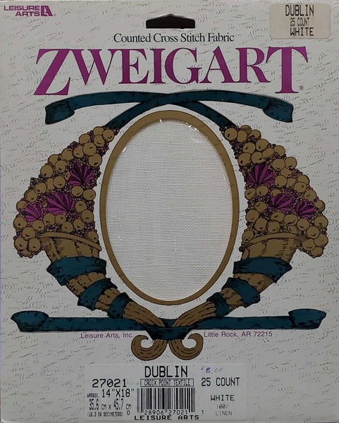 Zweigart White counted crossstitch fabric 25 count
