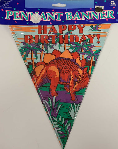 Amscan Dinosaur Happy Birthday Pennant Banner