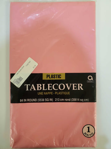 PRETTY PINK Round Plastic Table Cover by Amscan