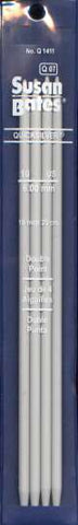 Quicksilver Susan Bates 10 inch Single Point Needles size 10, set of 4 heat-treated aluminum alloy shaft coated with a grey powder finish
