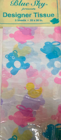 Blue Sky Baby Shower Tissue Sheets