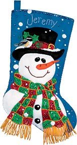 Sequined Snowman Stocking Stocking