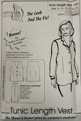 Tunic length vest sewing pattern by Petite Plus 151