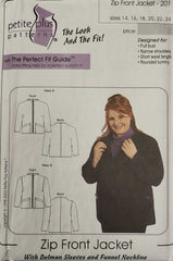 Zip front jacket sewing patterns by Petite Plus 201