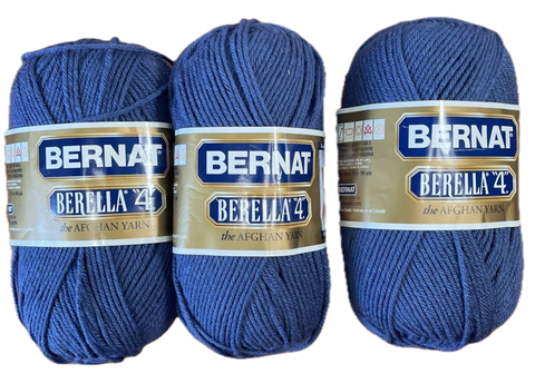 Bernat Berella 4 the Afghan Yarn - Rich Periwinkle Blue