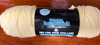 Germantown Worsted Knitting Wool Yarn from Brunswick  Color: 403 Lt. Yellow
