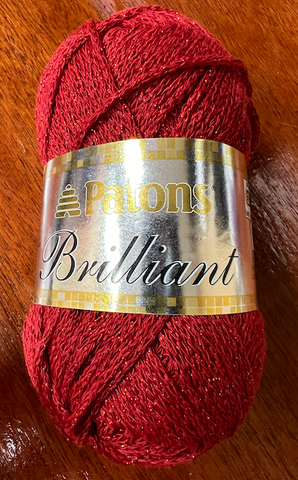 Patons Brilliant Metallic Sparkle Yarn - Radiant Red