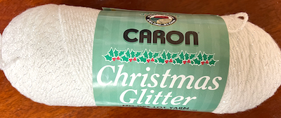 Caron Christmas Glitter No dye lot yarn White 7501
