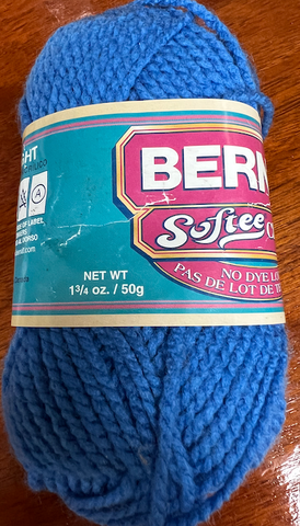 Bernat softee chunky No Dye Lot medium blue yarn Color 6622