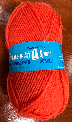 Fore-n-Aft Sport Acrylic Ball Yarn by Brunswick  Color: 5161 Burnt Orange