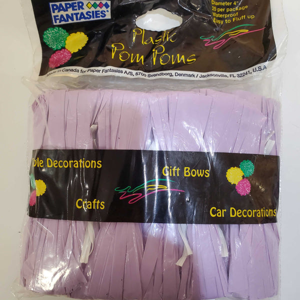 Paper Fantasies Plastic Pom Poms - Lavender