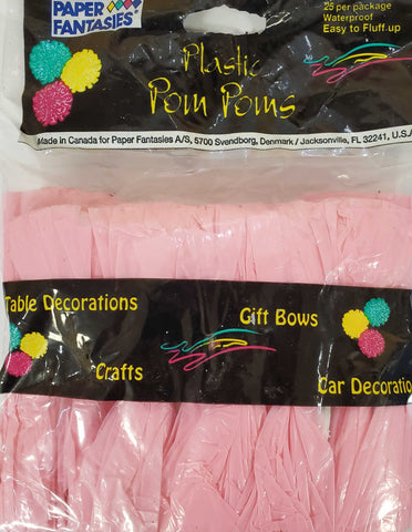 Paper Fantasies Plastic Pom Poms - Pink