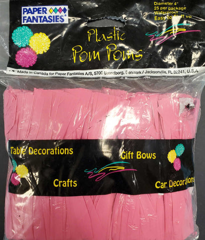Paper Fantasies Plastic Pom Poms - Hot Pink