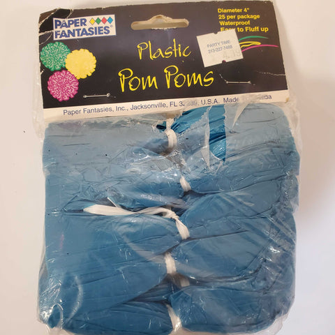 Paper Fantasies Plastic Pom Poms - Turquoise