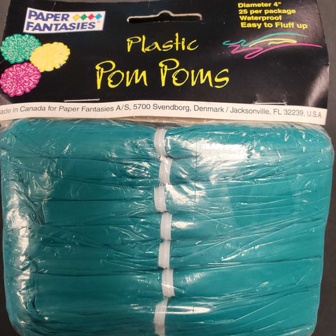 Paper Fantasies Plastic Pom Poms - Peacock
