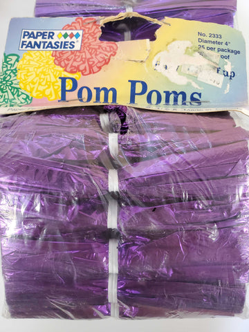 Paper Fantasies Plastic Pom Poms - Purple