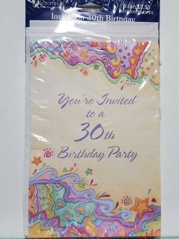 Paramount Cards 30th Birthday Party Invitations - 8 count