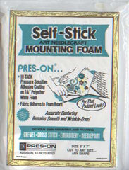 Self-stick art needlecraft mounting foam, pres-on, size 5x7 cut to any shape