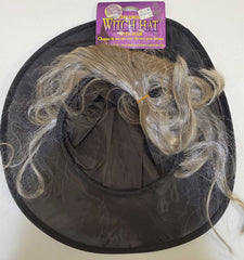 Children's Witch Hat with Hair - Grey Hair (Ages 5 and up)