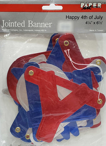 Paper Art Happy 4th of July Jointed Banner
