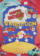 Paper Art Party Centerpiece - Vroom Honeycomb Birthday Party Decoration
