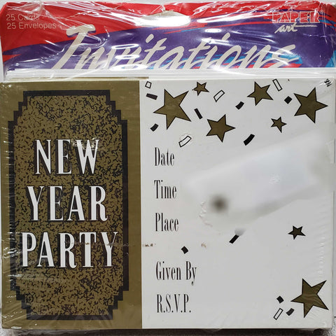 Paper Art New Year Celebration Invitations - 25 count
