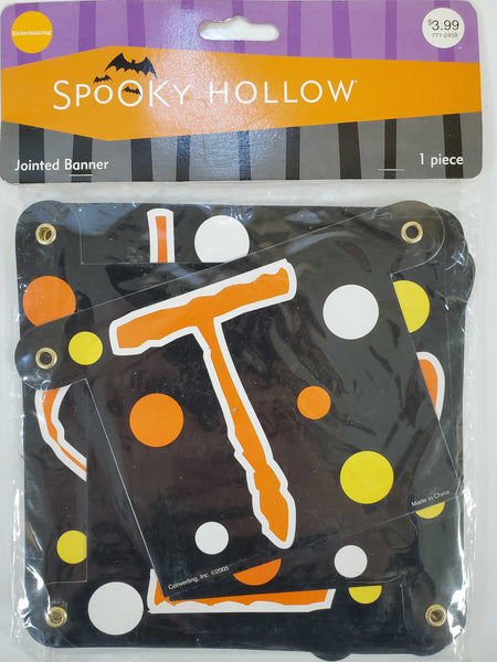 Entertaining Spooky Hollow Jointed Banner - Trick or Treat Black Cat