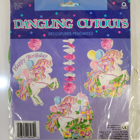 Amscan Dangling Cutouts - Unicorn Happy Birthday