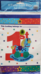 Amscan 1st Birthday Loot Bags - 8 count