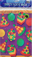 Amscan Bold Colored Presents Balloons and Party Hats Loot Bags - 8 count