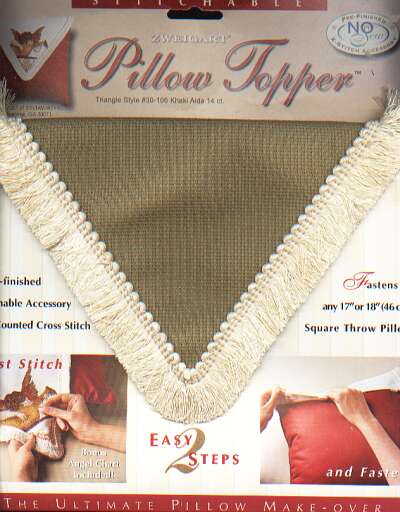 Pillow topper, stitchable triangle style Khaki Aida 14ct.