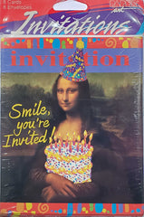 Paper Art Mona Lisa Party Invitations - 8 Pack