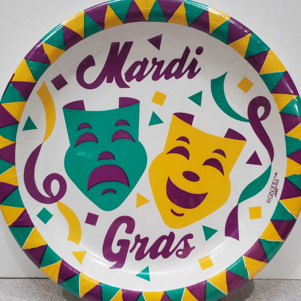 Paper Art Mardi Gras Dinner Plates - 10 count
