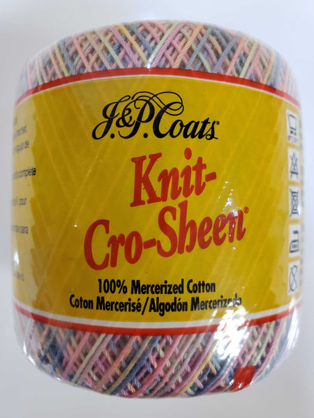 JP Coats knit-crosheen 100% mercerized cotton color 165 Pastels ombre