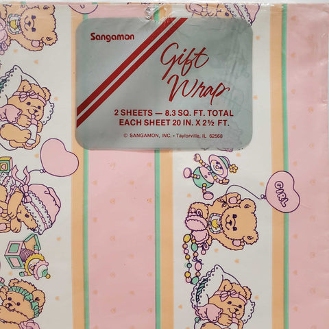 Sangamon Girly Teddy Bear Gift Wrap