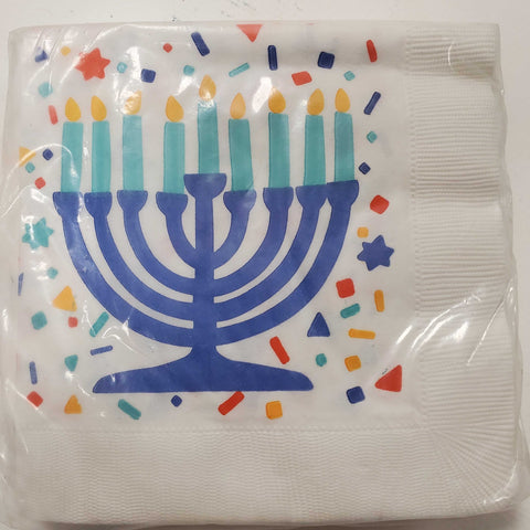 Menorah Hanukkah Celebration Beverage Napkins