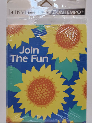 Contempo Join The Fun Sunflower Invitations - 8 Count