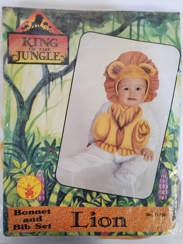 Rubies Bonnet and Bib set - Lion, King of the jungle for babies