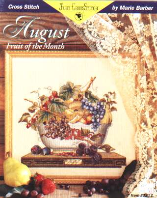 Just Crossstitch August fruit of the month cross stitch leaflet 2217