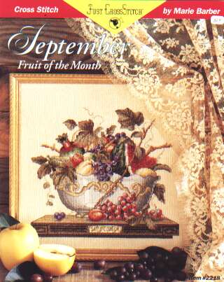 Just Crossstitch September fruit of the month cross stitch leaflet 2218