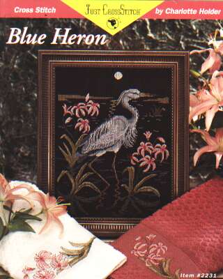 Just Crossstitch Blue Heron cross stitch leaflet LAST ONE
