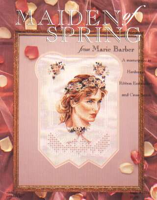 Maiden of Spring Ribbon Embroidery, Hardanger, Cross stitch booklet
