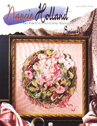 Nancie Holland counted cross stitch, SPRING WREATH 2282