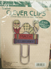 Bucilla Clever Clips Counted Cross Stitch Bookworm