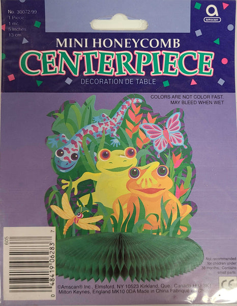 Amscan Mini Honeycomb Centerpiece Frogs and Lizard with Butterfly and Dragonfly