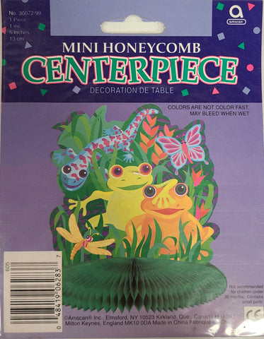 Amscan Mini Honeycomb Centerpiece Frogs and Lizard with Butterfly and Dragonfly