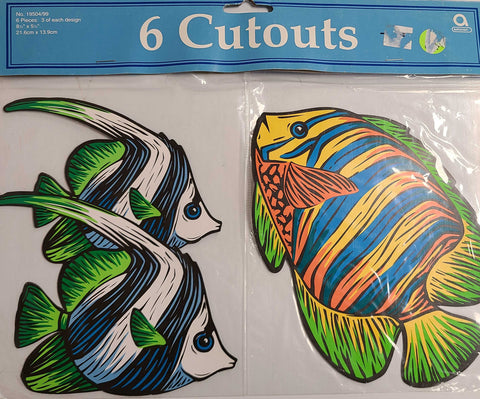 Amscan Tropical Fish 6 Cutouts