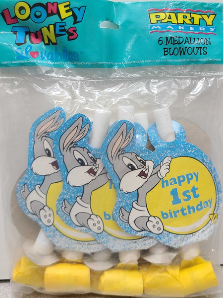 Party Makers Baby Looney Tunes Lovables Happy 1st Birthday 6 Medallion Blowouts