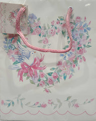 Paper Art Flower Heart with Dove Gift Bag