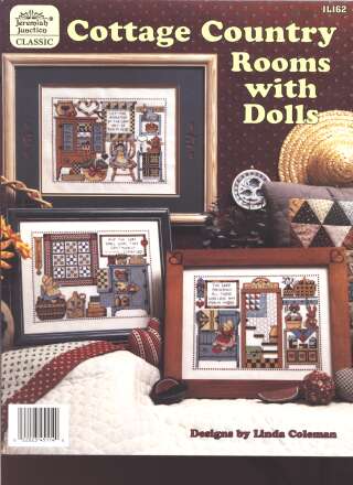 Cottage Country rooms with dolls, Classic cross stitch JL162